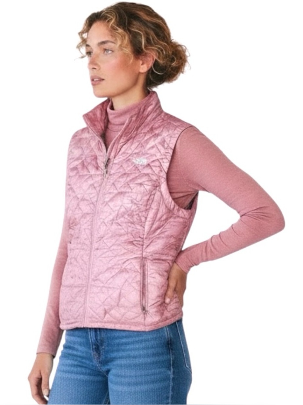 The North Face Vest Quilted Metallic Rose Puffer Jacket Women's Sz 2XLT